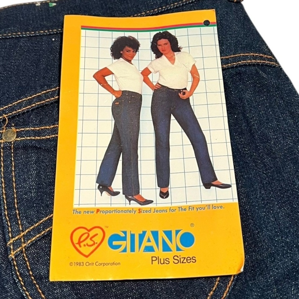 NWT Vintage 1980s Gitano Women's 40 High-Rise Short Denim Jeans Deadstock - Picture 9 of 16